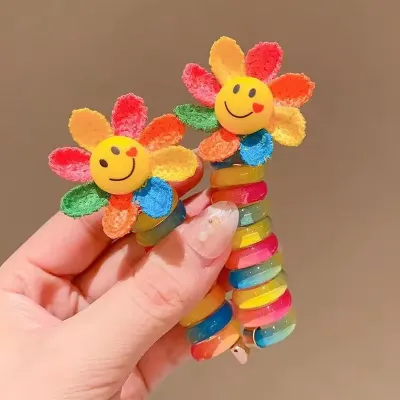 Colourful Telephone Baby Hair Rubber Band (2 Pc ) 